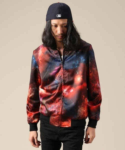 PUBLIC EYES（パブリックアイズ）の「PE-50 スペースグラフィックブルゾン PUBLICEYES（ブルゾン・メンズ・ブルー/レッド・SMALL/MEDIUM）」の3枚目の写真