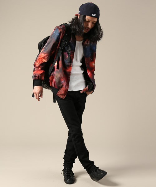 PUBLIC EYES（パブリックアイズ）の「PE-50 スペースグラフィックブルゾン PUBLICEYES（ブルゾン・メンズ・ブルー/レッド・SMALL/MEDIUM）」の7枚目の写真