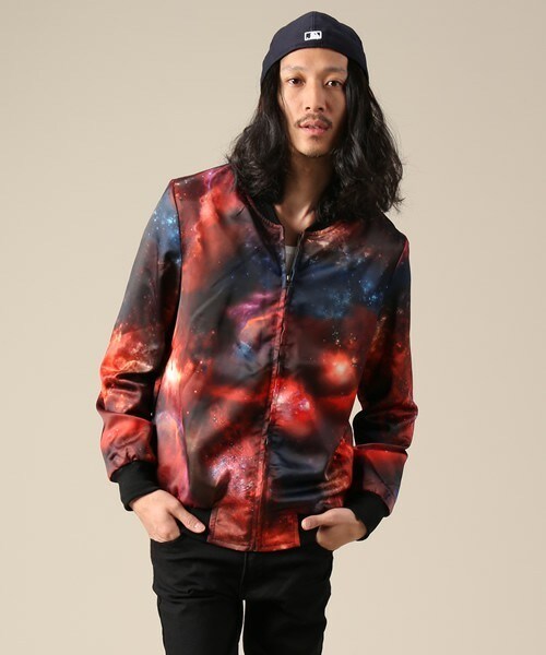 PUBLIC EYES（パブリックアイズ）の「PE-50 スペースグラフィックブルゾン PUBLICEYES（ブルゾン・メンズ・ブルー/レッド・SMALL/MEDIUM）」の6枚目の写真