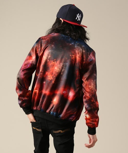 PUBLIC EYES（パブリックアイズ）の「PE-50 スペースグラフィックブルゾン PUBLICEYES（ブルゾン・メンズ・ブルー/レッド・SMALL/MEDIUM）」の5枚目の写真