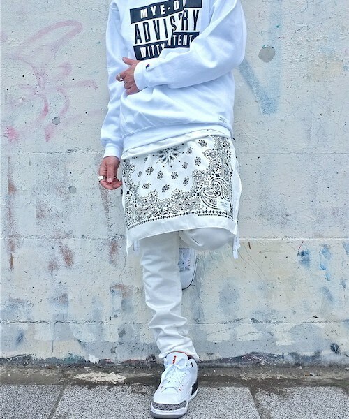 MEMENTISM（メメントイズム）の「バンダナスカート MD13AW-GD01（スカート・メンズ・ホワイト/ブラック/サックスブルー/ネイビー/レッド・FREE）」の15枚目の写真