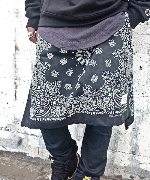 MEMENTISM（メメントイズム）の「バンダナスカート MD13AW-GD01（スカート・メンズ・ホワイト/ブラック/サックスブルー/ネイビー/レッド・FREE）」の7枚目の写真