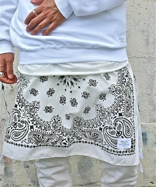 MEMENTISM（メメントイズム）の「バンダナスカート MD13AW-GD01（スカート・メンズ・ホワイト/ブラック/サックスブルー/ネイビー/レッド・FREE）」の16枚目の写真