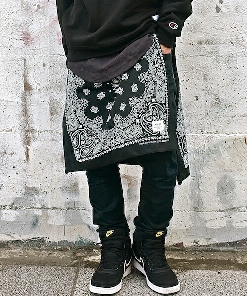 MEMENTISM（メメントイズム）の「バンダナスカート MD13AW-GD01（スカート・メンズ・ホワイト/ブラック/サックスブルー/ネイビー/レッド・FREE）」の3枚目の写真