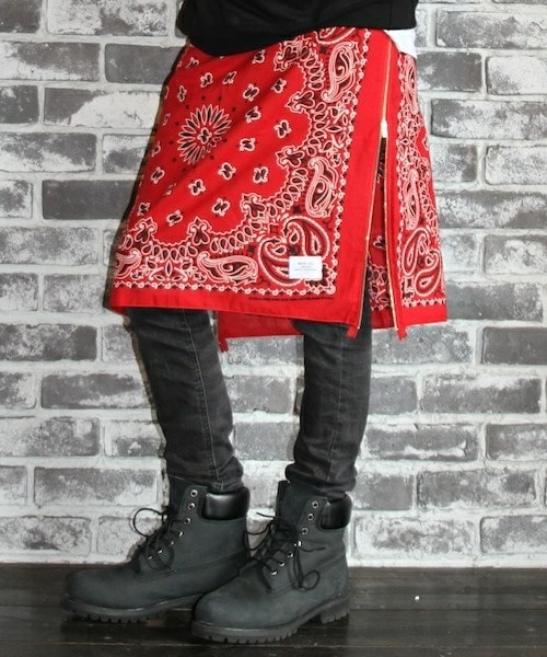 MEMENTISM（メメントイズム）の「バンダナスカート MD13AW-GD01（スカート・メンズ・ホワイト/ブラック/サックスブルー/ネイビー/レッド・FREE）」の19枚目の写真