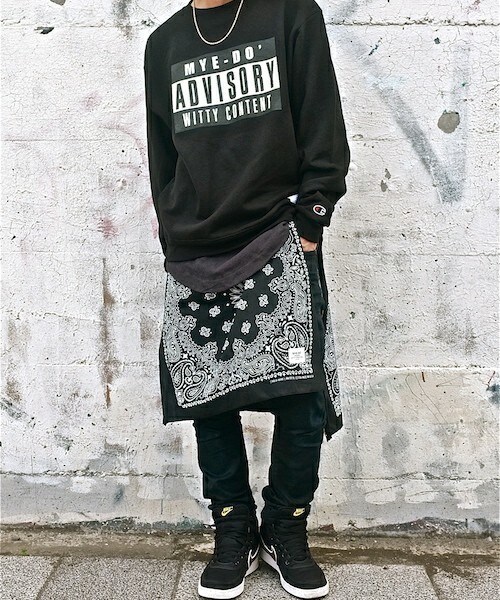 MEMENTISM（メメントイズム）の「バンダナスカート MD13AW-GD01（スカート・メンズ・ホワイト/ブラック/サックスブルー/ネイビー/レッド・FREE）」の6枚目の写真