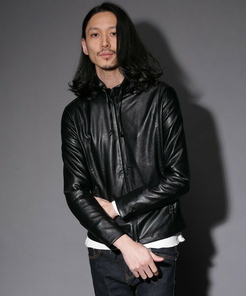 MEMENTISM（メメントイズム）の「UR-05 PUレザーパーカー　レザーライダースジャケット レザージャケット（ライダースジャケット・メンズ・ブラック/ネイビー・SMALL/MEDIUM/LARGE）」の5枚目の写真