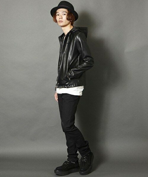 MEMENTISM（メメントイズム）の「UR-05 PUレザーパーカー　レザーライダースジャケット レザージャケット（ライダースジャケット・メンズ・ブラック/ネイビー・SMALL/MEDIUM/LARGE）」の21枚目の写真