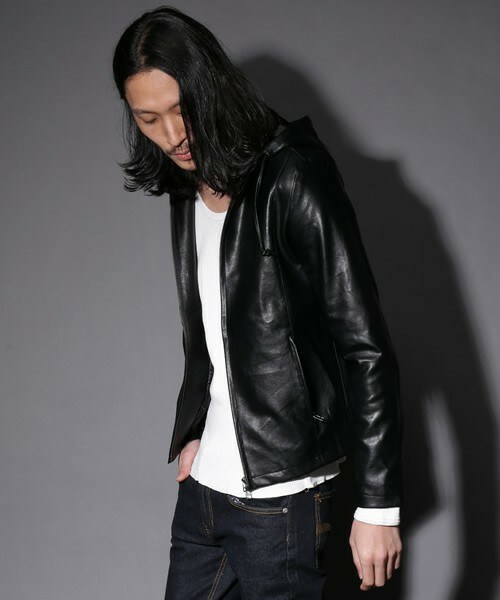MEMENTISM（メメントイズム）の「UR-05 PUレザーパーカー　レザーライダースジャケット レザージャケット（ライダースジャケット・メンズ・ブラック/ネイビー・SMALL/MEDIUM/LARGE）」の3枚目の写真