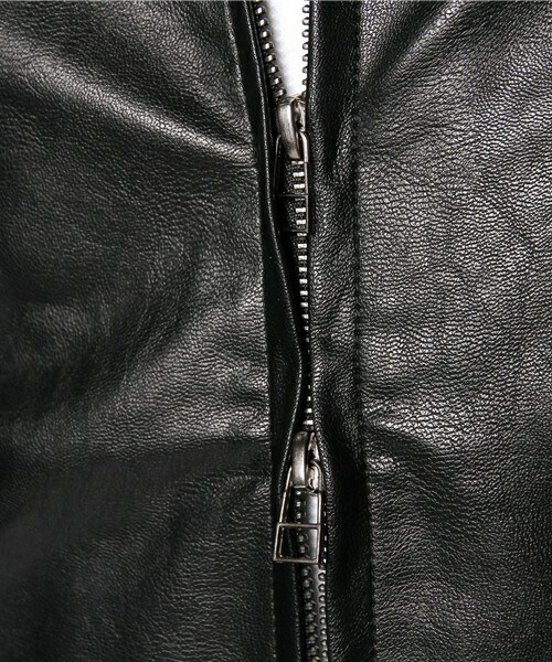 MEMENTISM（メメントイズム）の「UR-05 PUレザーパーカー　レザーライダースジャケット レザージャケット（ライダースジャケット・メンズ・ブラック/ネイビー・SMALL/MEDIUM/LARGE）」の10枚目の写真
