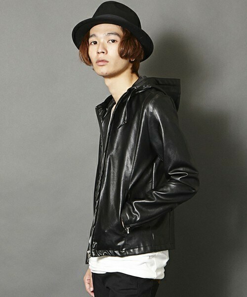 MEMENTISM（メメントイズム）の「UR-05 PUレザーパーカー　レザーライダースジャケット レザージャケット（ライダースジャケット・メンズ・ブラック/ネイビー・SMALL/MEDIUM/LARGE）」の19枚目の写真