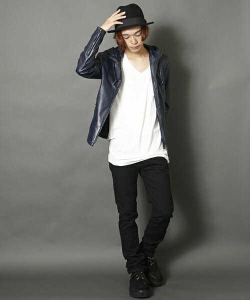 MEMENTISM（メメントイズム）の「UR-05 PUレザーパーカー　レザーライダースジャケット レザージャケット（ライダースジャケット・メンズ・ブラック/ネイビー・SMALL/MEDIUM/LARGE）」の15枚目の写真