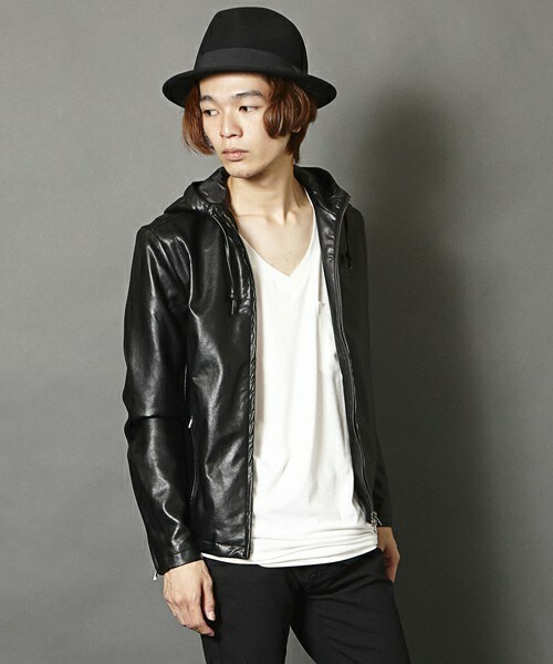 MEMENTISM（メメントイズム）の「UR-05 PUレザーパーカー　レザーライダースジャケット レザージャケット（ライダースジャケット・メンズ・ブラック/ネイビー・SMALL/MEDIUM/LARGE）」の18枚目の写真