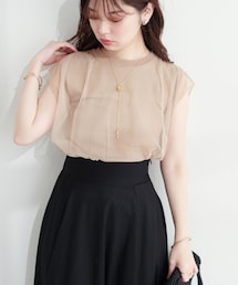 natural couture | 【WEB限定】チュール×ニットレイヤードニット(ニット/セーター)