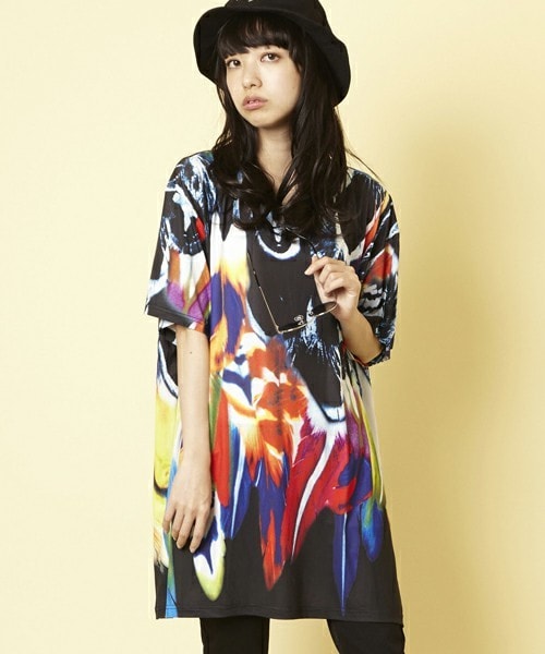 PUBLIC EYES（パブリックアイズ）の「PE-41W ウインググラフィックTシャツ（Tシャツ/カットソー・レディース・ホワイト/ブラック・X-SMALL/SMALL/MEDIUM）」の2枚目の写真