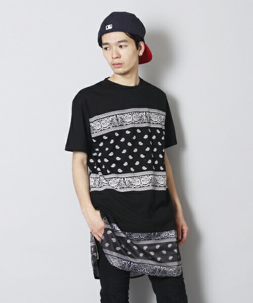 PUBLIC EYES（パブリックアイズ）の「PE-68 サイドZIPドッキングバンダナカットソー（Tシャツ/カットソー・メンズ・ブラック・SMALL/MEDIUM/LARGE）」の12枚目の写真