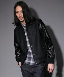 unrelaxing | UR-36 PUレザーメルトンスタジャン (スタジャン)