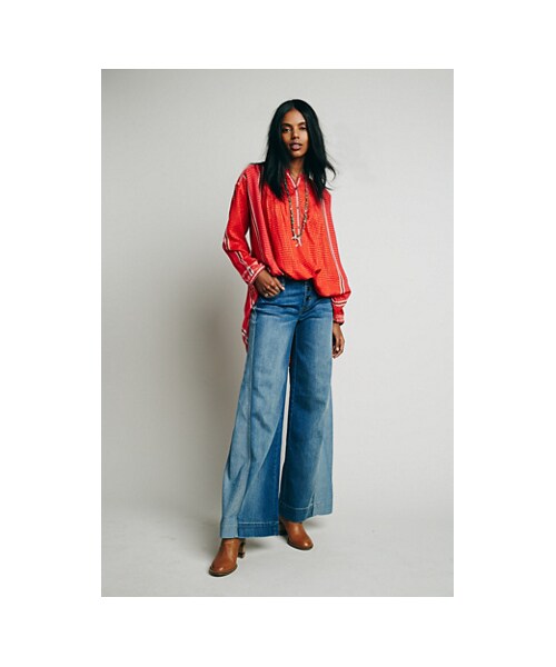 FREE PEOPLE(フリーピープル)の「Long Sleeve Yarn Dye Lurex Tunic(シャツ/ブラウス・レディース・Denim Blue Combo・L/XS/S/M)」の6枚目の写真