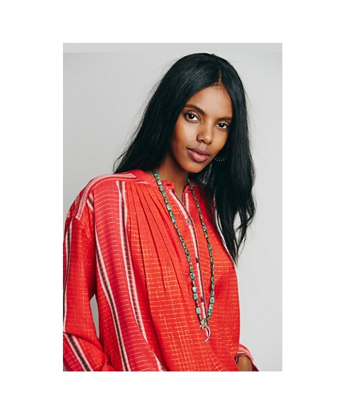 FREE PEOPLE(フリーピープル)の「Long Sleeve Yarn Dye Lurex Tunic(シャツ/ブラウス・レディース・Denim Blue Combo・L/XS/S/M)」の9枚目の写真