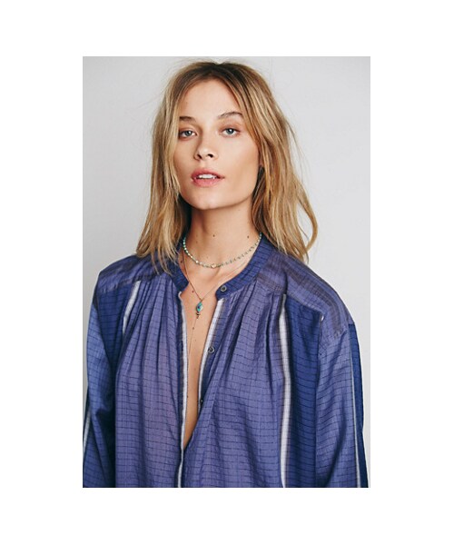 FREE PEOPLE(フリーピープル)の「Long Sleeve Yarn Dye Lurex Tunic(シャツ/ブラウス・レディース・Denim Blue Combo・L/XS/S/M)」の5枚目の写真
