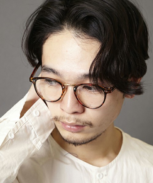 MEMENTISM(メメントイズム)の「ME-13 コンビネーションフレームメガネ 眼鏡 伊達眼鏡 だてメガネボストンメガネ (メガネ・メンズ・ブラック/ブラウン・FREE)」の1枚目の写真