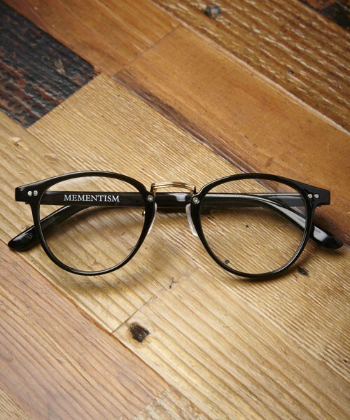 MEMENTISM(メメントイズム)の「ME-13 コンビネーションフレームメガネ 眼鏡 伊達眼鏡 だてメガネボストンメガネ (メガネ・メンズ・ブラック/ブラウン・FREE)」の3枚目の写真