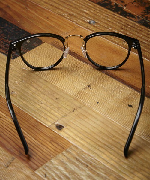 MEMENTISM(メメントイズム)の「ME-13 コンビネーションフレームメガネ 眼鏡 伊達眼鏡 だてメガネボストンメガネ (メガネ・メンズ・ブラック/ブラウン・FREE)」の6枚目の写真