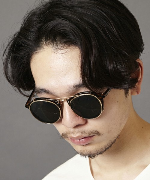 MEMENTISM（メメントイズム）の「ME-14 クリップオンコンビネーションフレームサングラス 眼鏡 伊達眼鏡 だてメガネ（サングラス・メンズ・ブラック/ブラウン・FREE）」の2枚目の写真