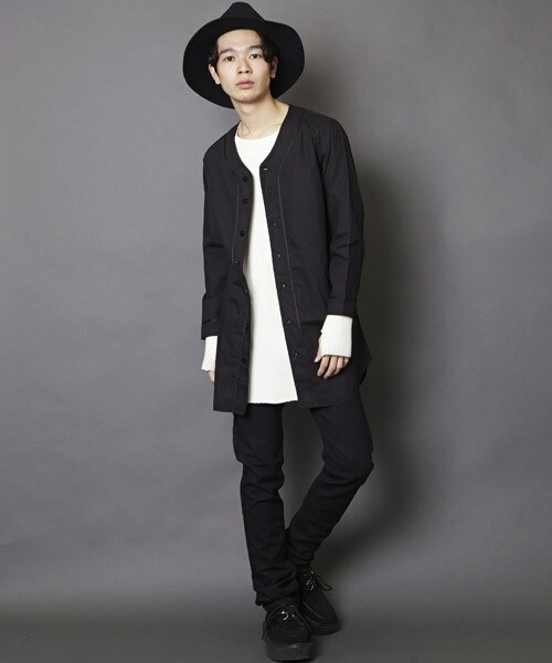 unrelaxing（アンリラクシング）の「UR-122 ロングベースボールシャツ ロング丈 ロングシャツ（シャツ/ブラウス・メンズ・ブラック・SMALL/MEDIUM）」の8枚目の写真