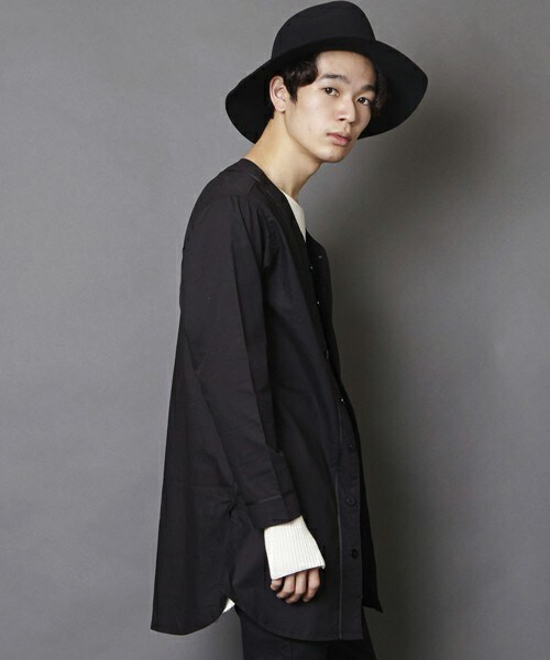 unrelaxing（アンリラクシング）の「UR-122 ロングベースボールシャツ ロング丈 ロングシャツ（シャツ/ブラウス・メンズ・ブラック・SMALL/MEDIUM）」の5枚目の写真