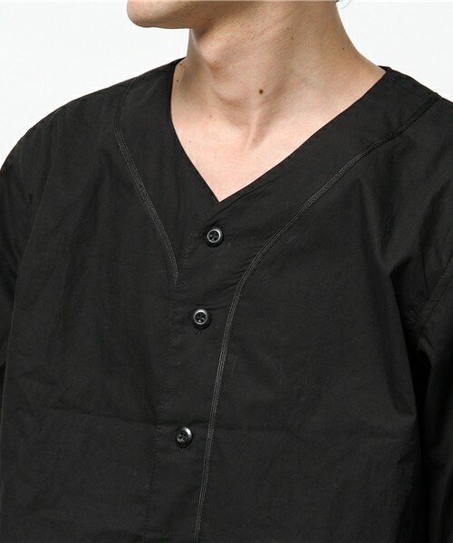 unrelaxing（アンリラクシング）の「UR-122 ロングベースボールシャツ ロング丈 ロングシャツ（シャツ/ブラウス・メンズ・ブラック・SMALL/MEDIUM）」の13枚目の写真