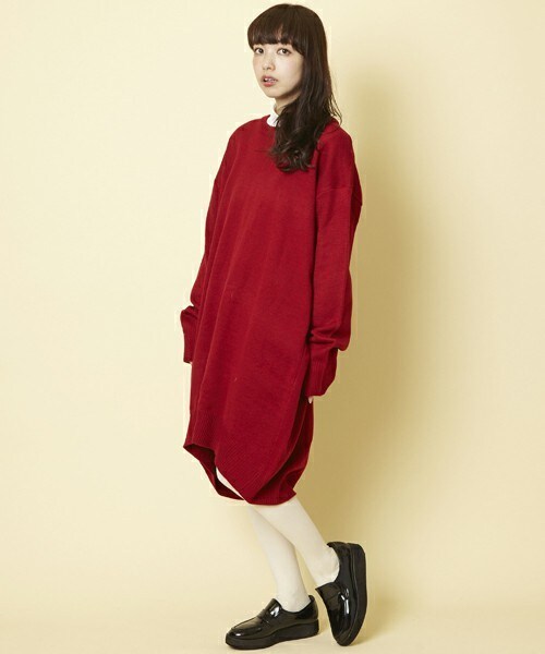 Louches（ルーシュ）の「LO-01 ロングニットワンピース（ワンピース・レディース・ブラック/グレー/レッド・FREE）」の17枚目の写真