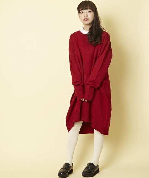 Louches（ルーシュ）の「LO-01 ロングニットワンピース（ワンピース・レディース・ブラック/グレー/レッド・FREE）」の16枚目の写真