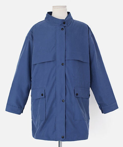 DHOLIC(ディーホリック)の「ルーズフィットミリタリージャンパー(ミリタリージャケット・レディース・ブルートーン/カーキ・FREE)」の1枚目の写真