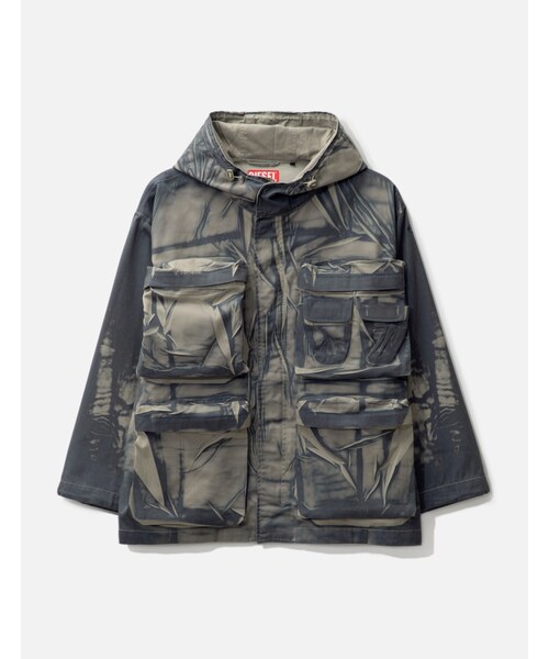 Garment Printed Cargo Jacket