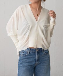 Lui's（ルイス）の「ボリュームスリーブクロップドシアーカーディガン（カーディガン/ボレロ）」