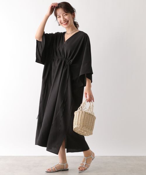 レプシィム　マタニティ　シャーリングVワンピース 産前・産後対応】マタニティ／シャーリングVワンピース 420595