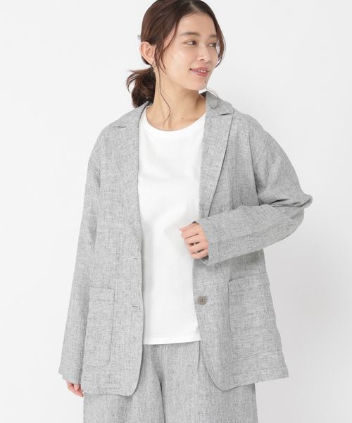 studio CLIP（スタディオクリップ）の「リネン100テーラードジャケット