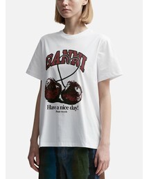 GANNI  ガニー　シャツ　2023ss GANNI ガニー 半袖 Tシャツ Future Heavy Cocktail Cherry Drop