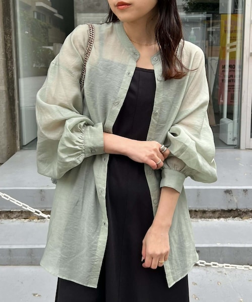 plage プラージュ シアーバンドカラーシャツ plage（プラージュ）の「シアーバンドカラーシャツ（シャツ