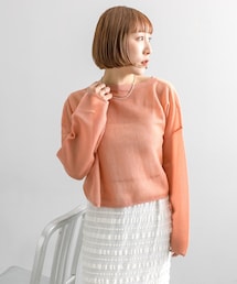 mystic（ミスティック）の「【4色展開】シアーニットプル