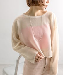 シアーチュニックニットプルオーバー/限定ピンク シアーチュニックニットプルオーバー/限定ピンク