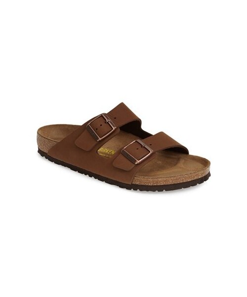 BIRKENSTOCK(ビルケンシュトック)の「Birkenstock 'Arizona' Leather Slide Sandal (Men)(サンダル・メンズ・Cocoa・13 D/14 D/9 D/6 D/10 D/17 D/12 D/15 D/11 D/8 D/16 D/7 D)」の1枚目の写真