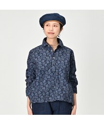 新品完売新品45RインディゴペイズリーMシャツ 45R天竺の90845星Tシャツ（インディゴ）: WOMEN｜45R