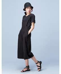 mooncat | 領吊帶連身寬口褲色(パンツ)