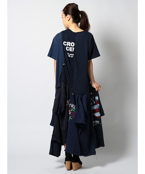 希少YuumiARIA リメイクライン シャツワンピース 弾む 