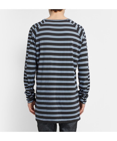 HAIDER ACKERMANN(ハイダーアッカーマン)の「Haider Ackermann Striped Cotton T-Shirt(Tシャツ/カットソー・メンズ・Blue・S/XL/L/M)」の5枚目の写真