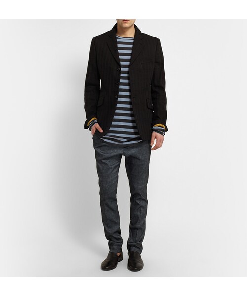 HAIDER ACKERMANN(ハイダーアッカーマン)の「Haider Ackermann Striped Cotton T-Shirt(Tシャツ/カットソー・メンズ・Blue・S/XL/L/M)」の4枚目の写真
