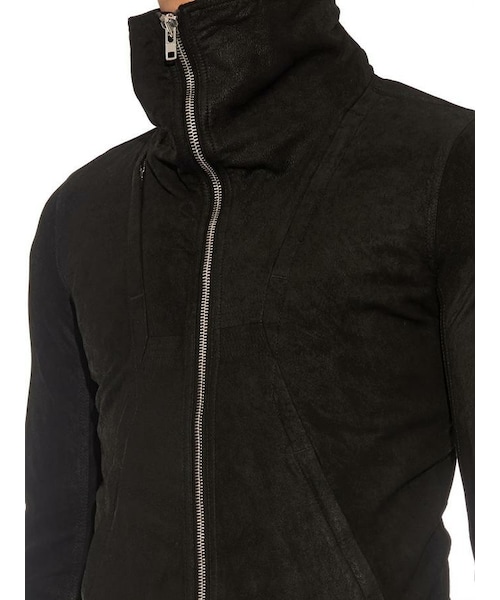 ジャケット・アウター RickOwens highneck geo leather jkt 46 Rick Owens（リックオウエンス）の「Rick Owens Geo blister leather
