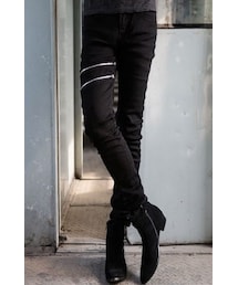 STORES.jp | スキニーパンツ★ジッブ加工★クール★【送料無料】(スタジャン)